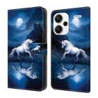 For Xiaomi Redmi Note 13 4G Crystal Painted Leather Phone case(White Horse) - 1