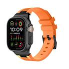 For Apple Watch Ultra 2 49mm Loners Liquid Silicone Watch Band(Black Orange) - 1