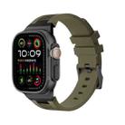 For Apple Watch Ultra 2 49mm Loners Liquid Silicone Watch Band(Black Green) - 1