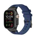 For Apple Watch Ultra 2 49mm Loners Liquid Silicone Watch Band(Black Midnight Blue) - 1