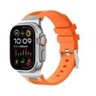 For Apple Watch Ultra 2 49mm Loners Liquid Silicone Watch Band(Sliver Orange) - 1