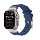 For Apple Watch Ultra 2 49mm Loners Liquid Silicone Watch Band(Silver Midnight Blue) - 1