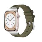 For Apple Watch Series 9 45mm Loners Liquid Silicone Watch Band(Silver Green) - 1