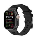 For Apple Watch Ultra 49mm Loners Liquid Silicone Watch Band(Black Black) - 1