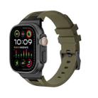 For Apple Watch Ultra 49mm Loners Liquid Silicone Watch Band(Black Green) - 1