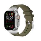 For Apple Watch Ultra 49mm Loners Liquid Silicone Watch Band(Silver Green) - 1