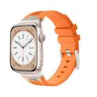 For Apple Watch SE 44mm Loners Liquid Silicone Watch Band(Titanium Orange) - 1