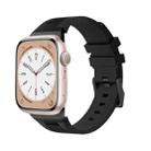 For Apple Watch Series 4 44mm Loners Liquid Silicone Watch Band(Black Black) - 1