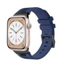 For Apple Watch Series 3 42mm Loners Liquid Silicone Watch Band(Black Midnight Blue) - 1