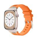 For Apple Watch Series 2 42mm Loners Liquid Silicone Watch Band(Titanium Orange) - 1