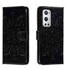 For OnePlus 9 Pro Sun Mandala Embossing Pattern Phone Leather Case(Black) - 1