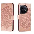 For OnePlus 11 Sun Mandala Embossing Pattern Phone Leather Case(Rose Gold) - 1
