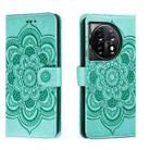 For OnePlus 11 Sun Mandala Embossing Pattern Phone Leather Case(Green) - 1