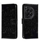 For OnePlus 12 Sun Mandala Embossing Pattern Phone Leather Case(Black) - 1