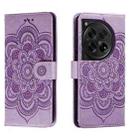 For OnePlus 12 Sun Mandala Embossing Pattern Phone Leather Case(Purple) - 1