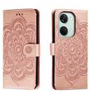 For OnePlus Ace 2V Sun Mandala Embossing Pattern Phone Leather Case(Rose Gold) - 1