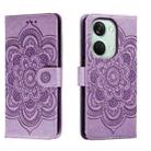 For OnePlus Ace 2V Sun Mandala Embossing Pattern Phone Leather Case(Purple) - 1