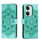 For OnePlus Ace 2V Sun Mandala Embossing Pattern Phone Leather Case(Green) - 1