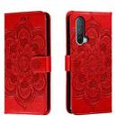 For OnePlus Nord CE 5G Sun Mandala Embossing Pattern Phone Leather Case(Red) - 1