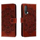 For OnePlus Nord CE 5G Sun Mandala Embossing Pattern Phone Leather Case(Brown) - 1