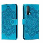 For OnePlus Nord CE 5G Sun Mandala Embossing Pattern Phone Leather Case(Blue) - 1