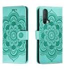 For OnePlus Nord CE 5G Sun Mandala Embossing Pattern Phone Leather Case(Green) - 1