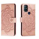 For OnePlus Nord N10 5G Sun Mandala Embossing Pattern Phone Leather Case(Rose Gold) - 1