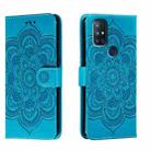 For OnePlus Nord N10 5G Sun Mandala Embossing Pattern Phone Leather Case(Blue) - 1