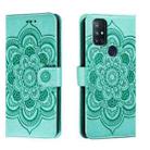 For OnePlus Nord N10 5G Sun Mandala Embossing Pattern Phone Leather Case(Green) - 1