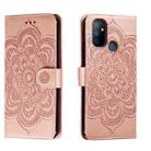 For OnePlus Nord N100 Sun Mandala Embossing Pattern Phone Leather Case(Rose Gold) - 1
