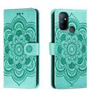For OnePlus Nord N100 Sun Mandala Embossing Pattern Phone Leather Case(Green) - 1