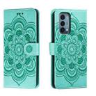 For OnePlus Nord N200 5G Sun Mandala Embossing Pattern Phone Leather Case(Green) - 1