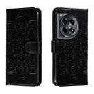 For OnePlus Ace 3 Sun Mandala Embossing Pattern Phone Leather Case(Black) - 1