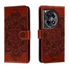 For OnePlus Ace 3 Sun Mandala Embossing Pattern Phone Leather Case(Brown) - 1