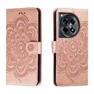 For OnePlus Ace 3 Sun Mandala Embossing Pattern Phone Leather Case(Rose Gold) - 1