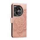 For OnePlus Ace 3 Sun Mandala Embossing Pattern Phone Leather Case(Rose Gold) - 3