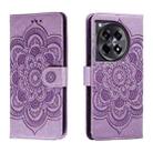 For OnePlus Ace 3 Sun Mandala Embossing Pattern Phone Leather Case(Purple) - 1