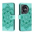 For OnePlus Ace 3 Sun Mandala Embossing Pattern Phone Leather Case(Green) - 1