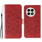 For OnePlus 13 Sun Mandala Embossing Pattern Phone Leather Case(Red) - 1