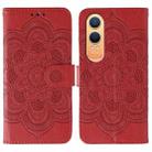 For OnePlus Nord CE4 Lite Global Sun Mandala Embossing Pattern Phone Leather Case(Red) - 1