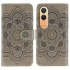 For OnePlus Nord CE4 Lite Global Sun Mandala Embossing Pattern Phone Leather Case(Grey) - 1
