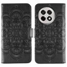 For OnePlus Ace 5 / Ace 5 Pro / 13R Sun Mandala Embossing Pattern Phone Leather Case(Black) - 1