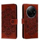 For Xiaomi Redmi A3 Sun Mandala Embossing Pattern Phone Leather Case(Brown) - 1