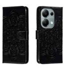 For Xiaomi Redmi Note 13 Pro 4G Sun Mandala Embossing Pattern Phone Leather Case(Black) - 1