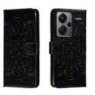 For Xiaomi Redmi Note 13 Pro+ Sun Mandala Embossing Pattern Phone Leather Case(Black) - 1