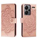 For Xiaomi Redmi Note 13 Pro+ Sun Mandala Embossing Pattern Phone Leather Case(Rose Gold) - 1