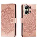 For Xiaomi Redmi Note 13 4G Sun Mandala Embossing Pattern Phone Leather Case(Rose Gold) - 1