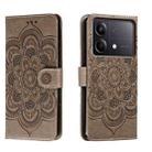 For Xiaomi Redmi Note 13R Pro Sun Mandala Embossing Pattern Phone Leather Case(Grey) - 1