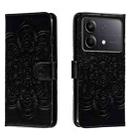 For Xiaomi Redmi Note 13R Pro Sun Mandala Embossing Pattern Phone Leather Case(Black) - 1
