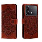 For Xiaomi Redmi Note 13R Pro Sun Mandala Embossing Pattern Phone Leather Case(Brown) - 1